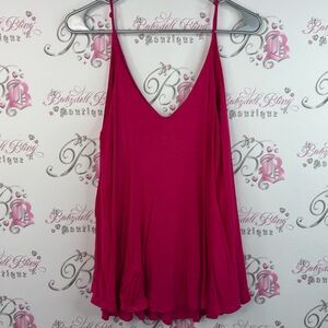 Cha Cha Vente tank top flowy fairy hem pink bright Fuchsia Camisole Top